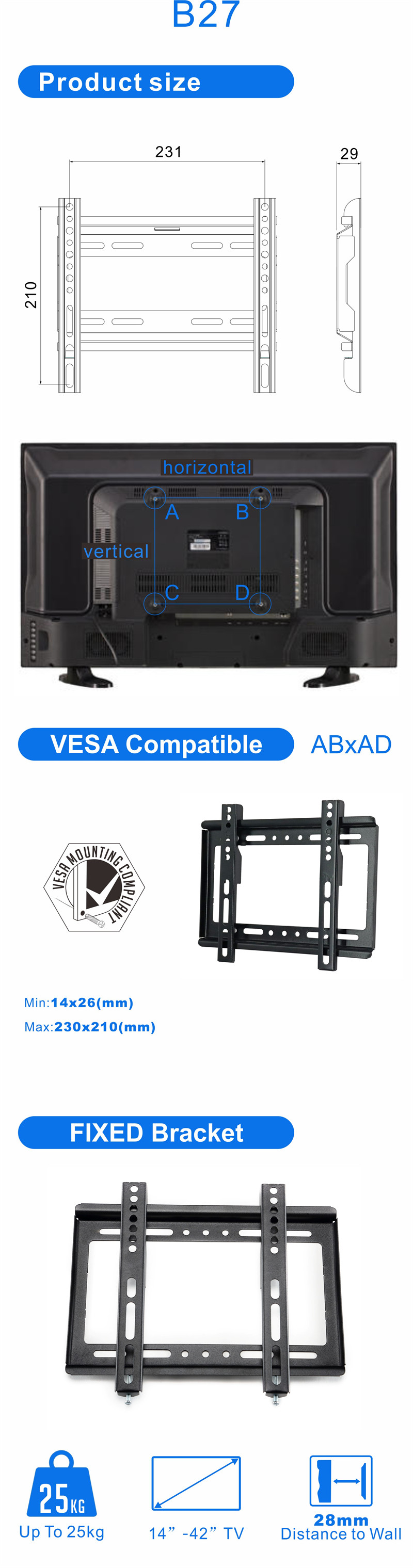 vesa 200x200 led tv wall mount