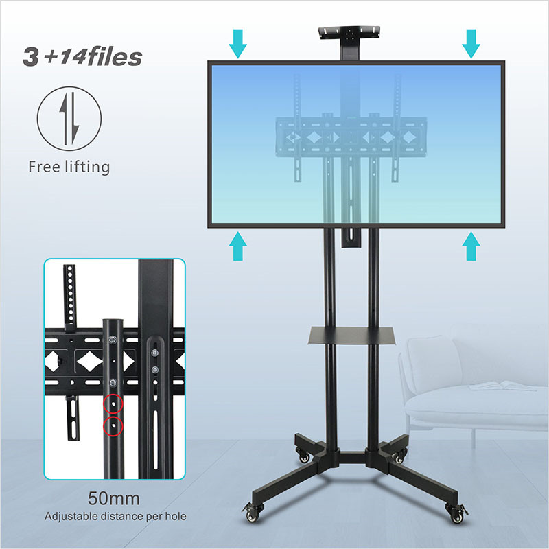 Floor Tv Cart TV Trolley Stand With Wheels Cart 32