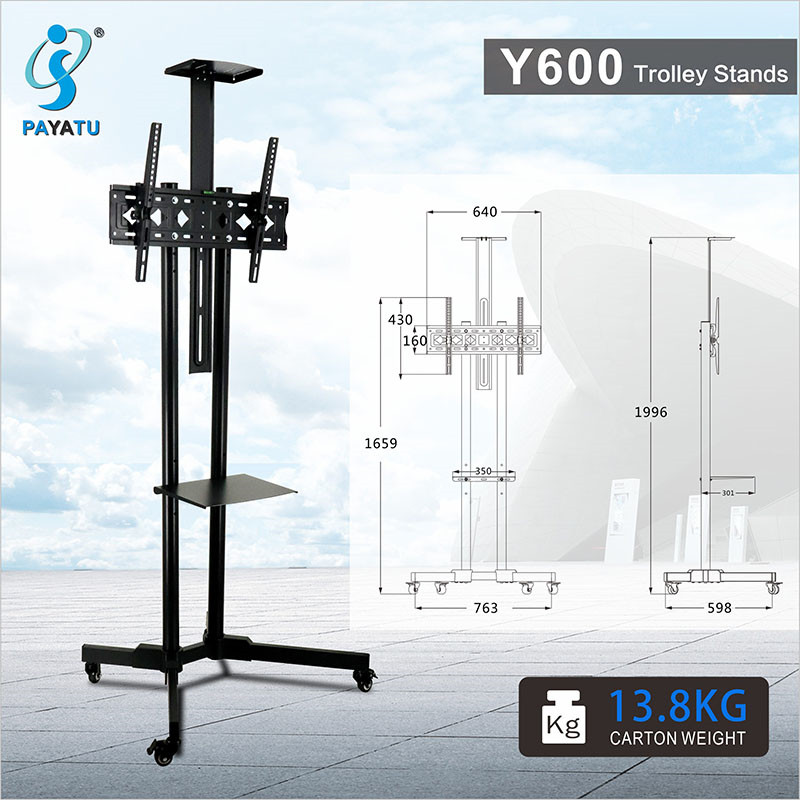 Floor Tv Cart TV Trolley Stand With Wheels Cart 32