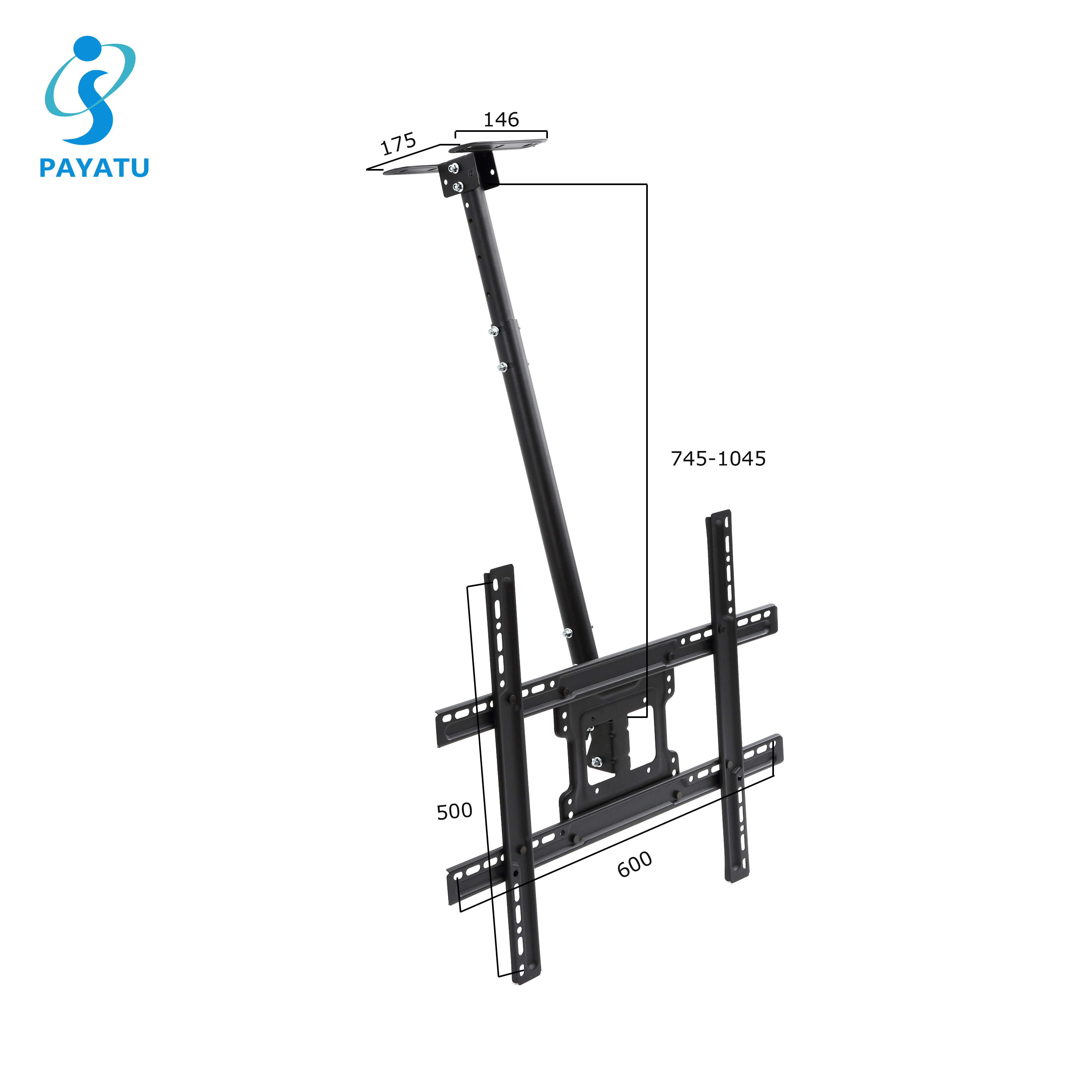 Height Adjustable Ceiling Tv Brackets For 42-75 Inch Tv