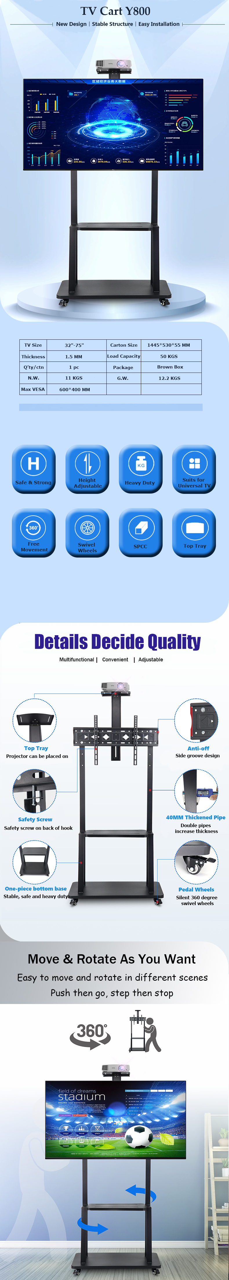 mobile tv cart