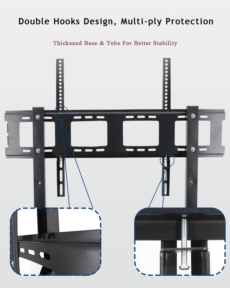 rolling tv stand with mount