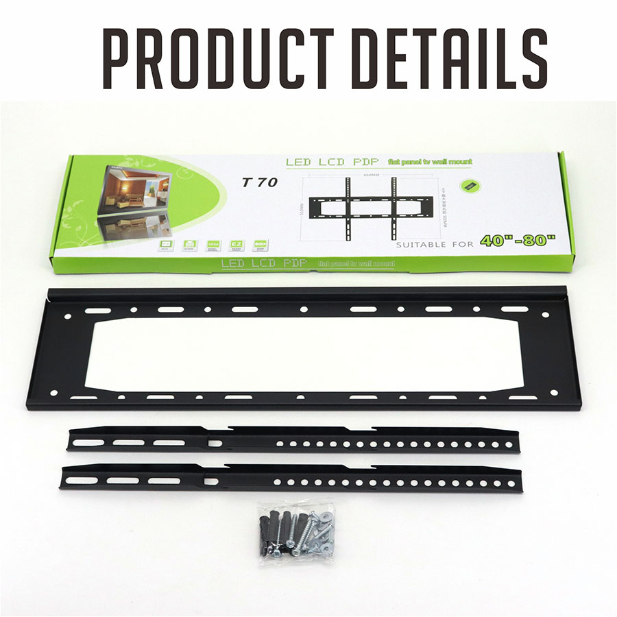 40-80 Inch Fixed In Wall TV Mount 65KG Heavy Duty TV Wall Mount