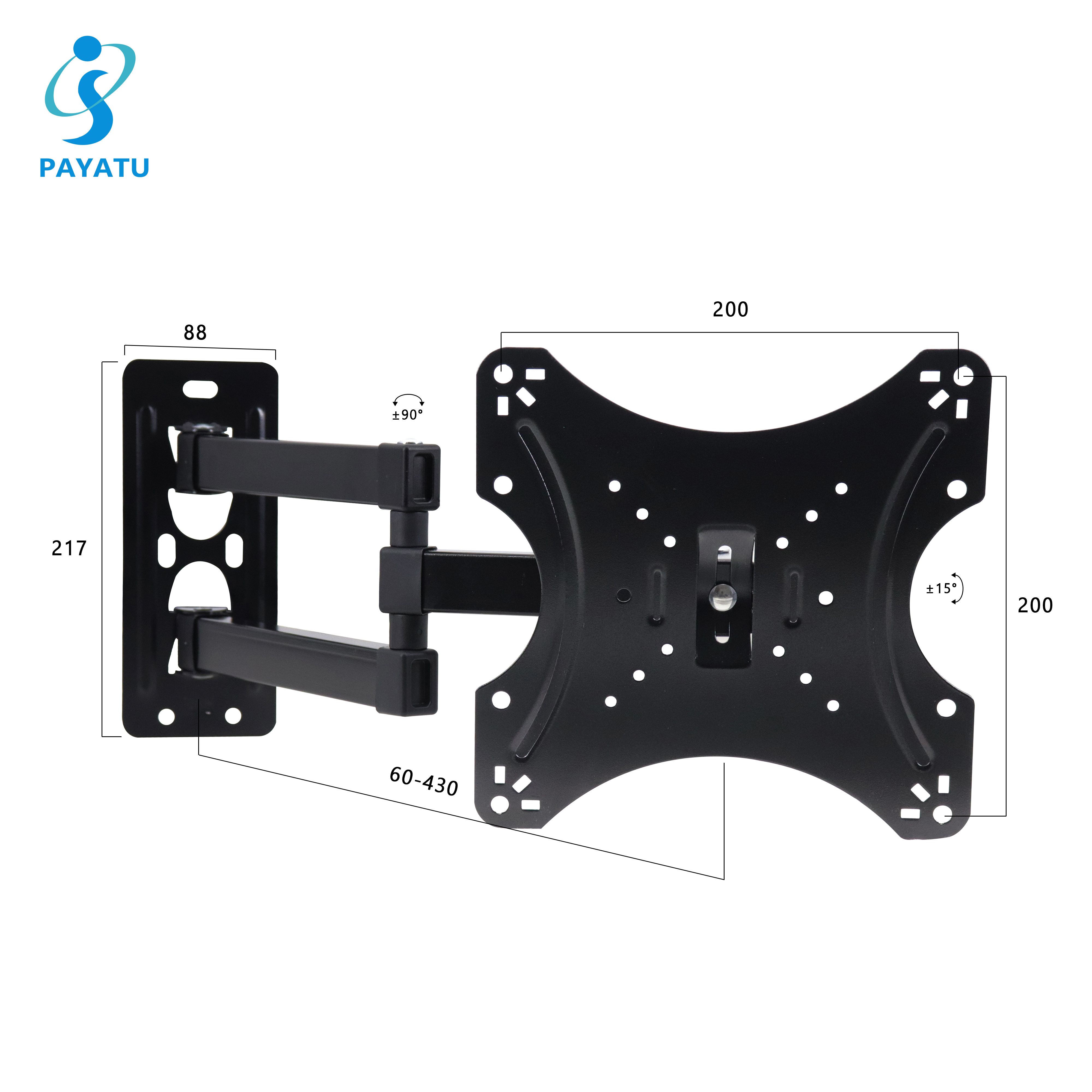 Wall Distance Adjustable Small TV Mount 14-43 Inch Full Motion Wall Mount