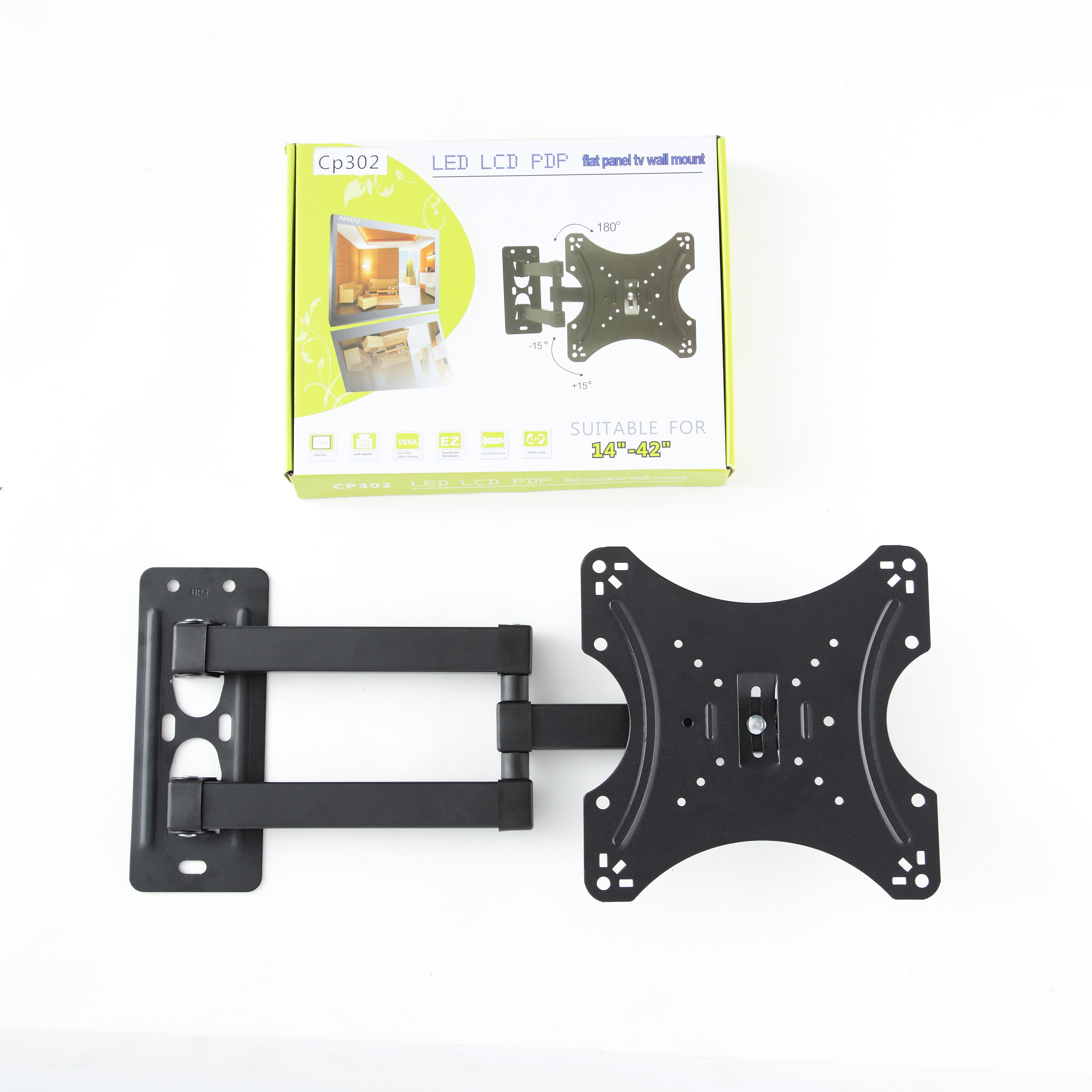 Wall Distance Adjustable Small TV Mount 14-43 Inch Full Motion Wall Mount