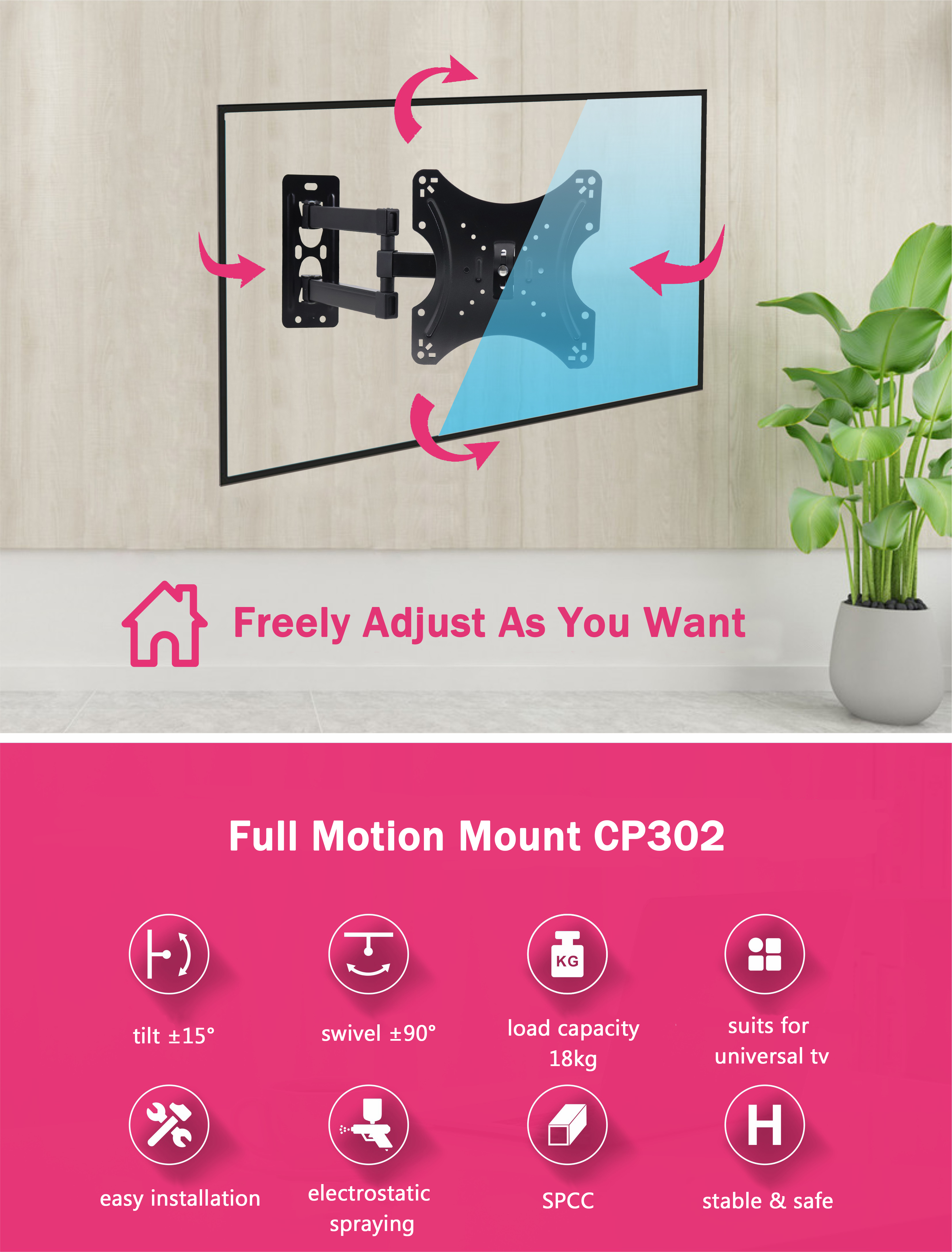 low profile tv wall mount