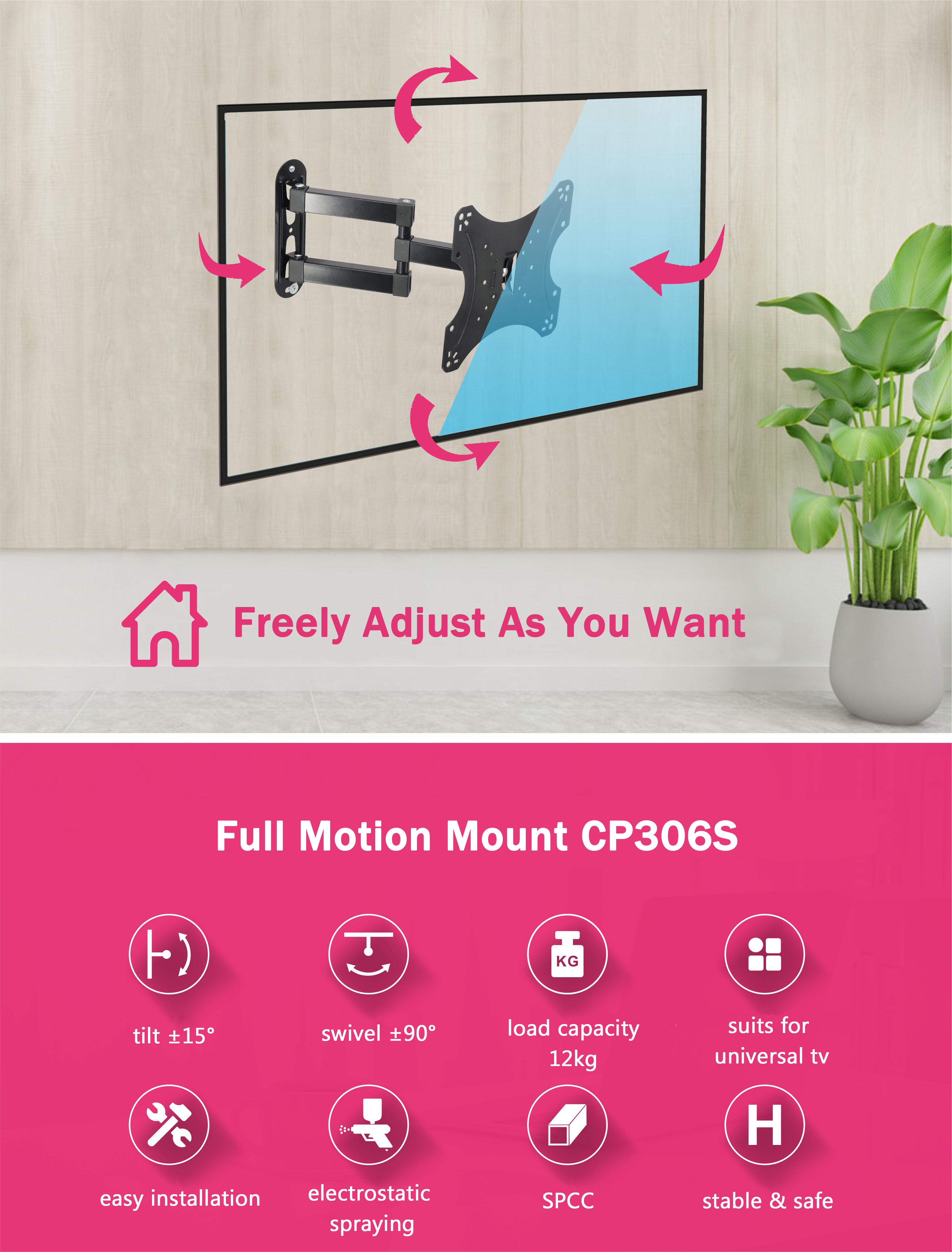 retractable tv mount