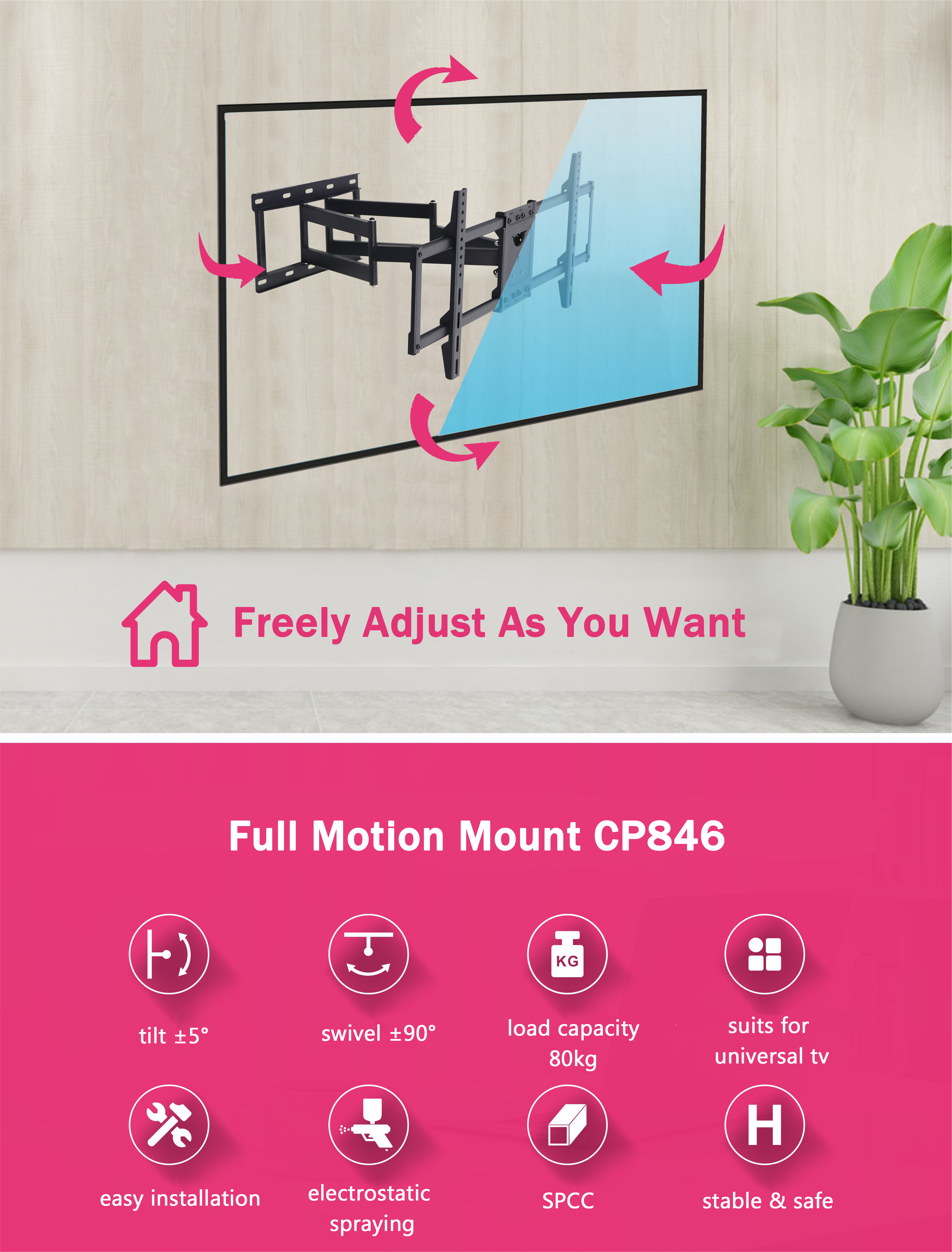 85 tv wall mount