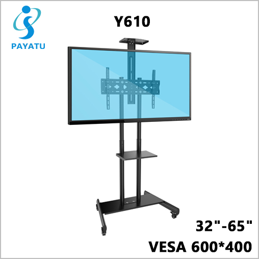 Mobile Cart For TV Stand In Wheels Universal Television Cart Rolling Cart TV