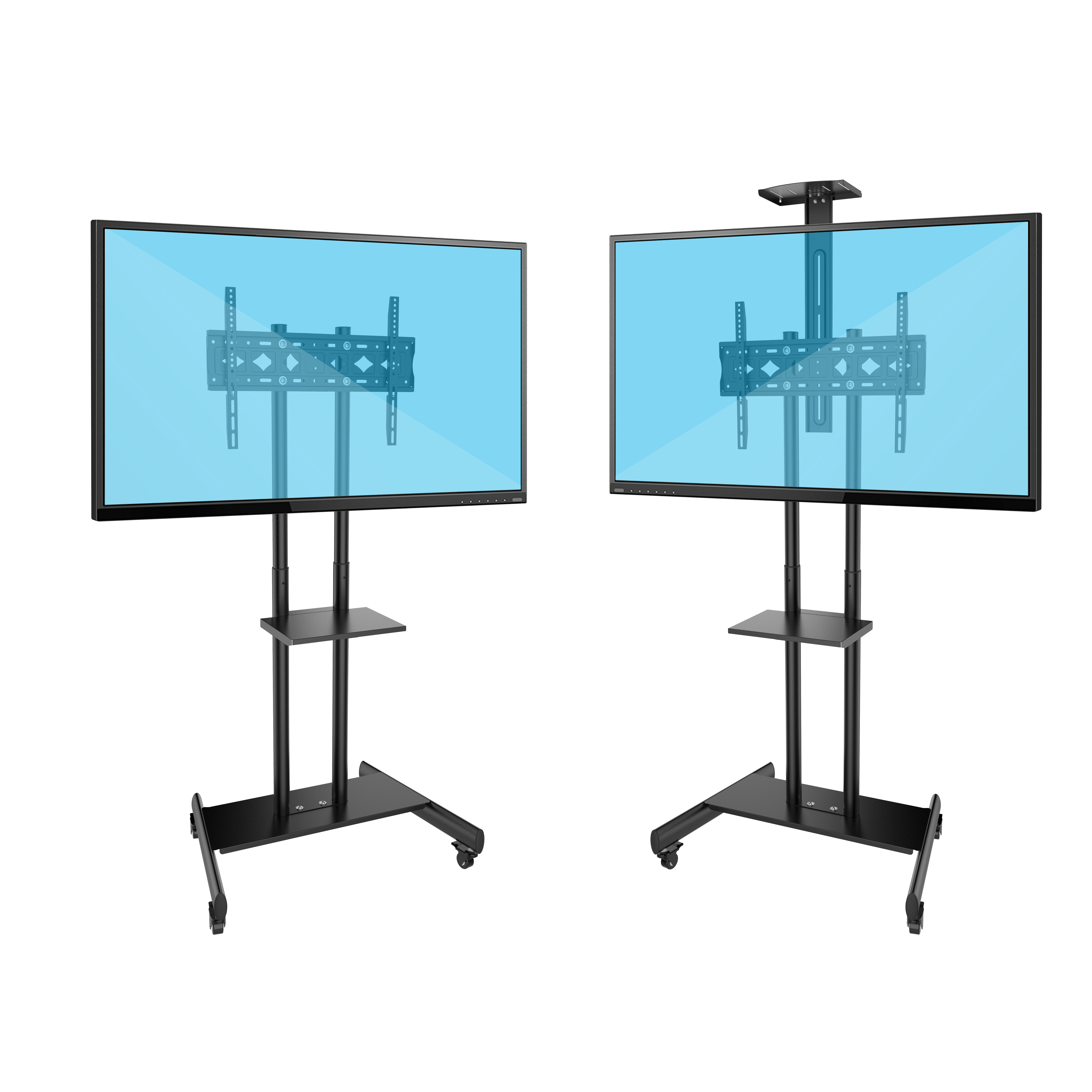 Mobile Cart For TV Stand In Wheels Universal Television Cart Rolling Cart TV
