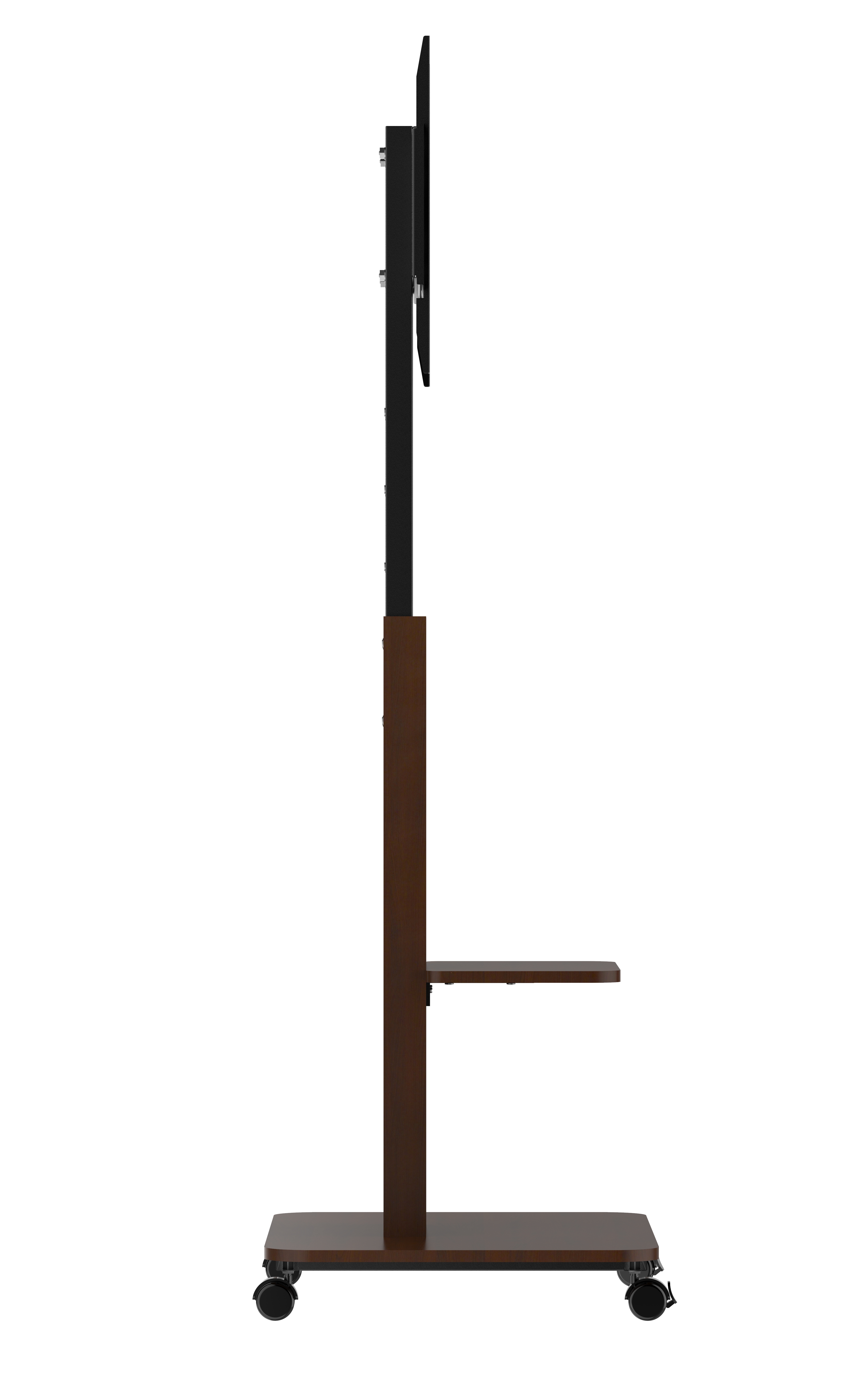 TV Cart TV Stand On Wheels Wood Base Mobile TV Stand With Wheels 32-65 Inch