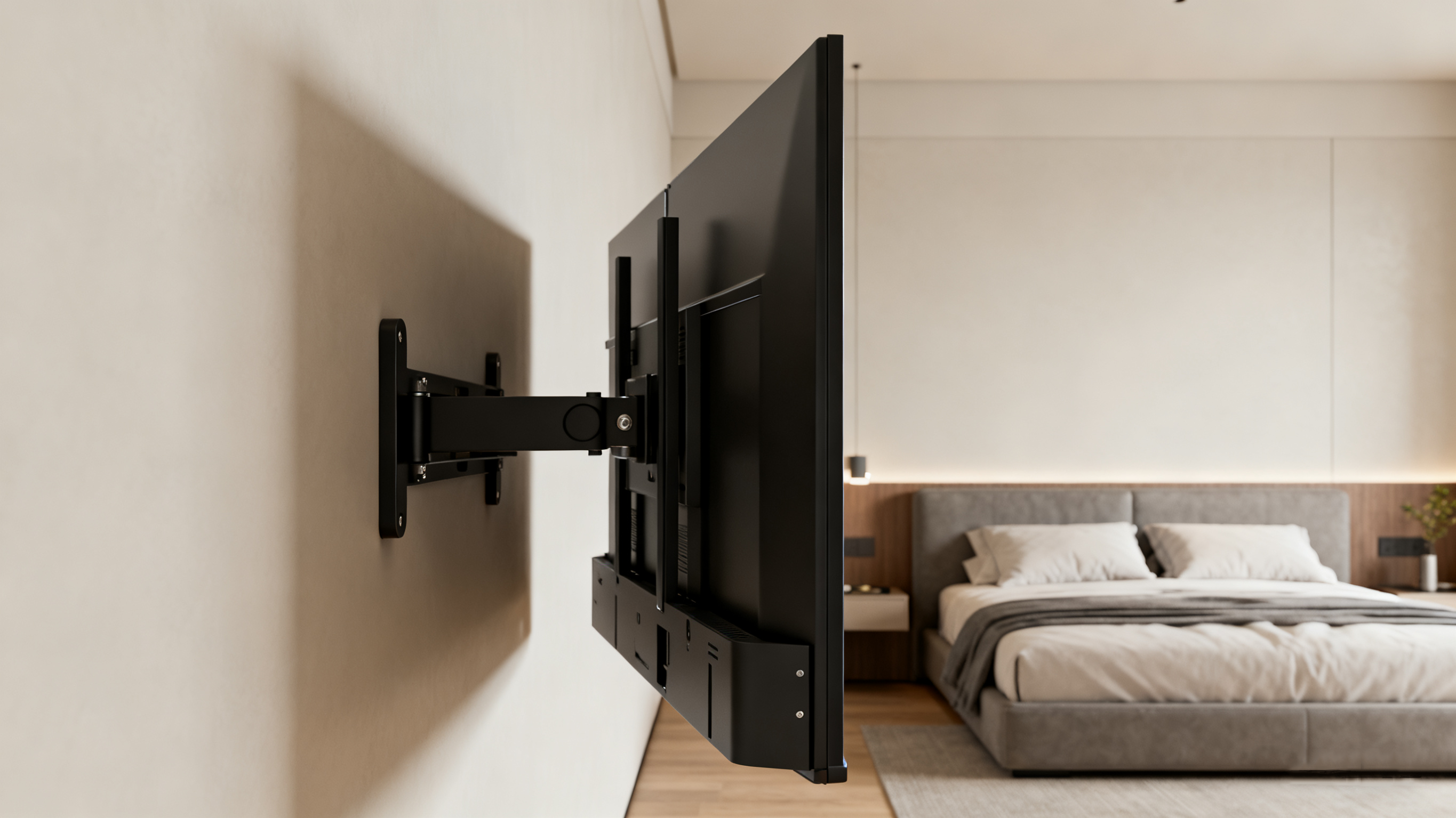 Should the TV bracket be placed in the bedroom?