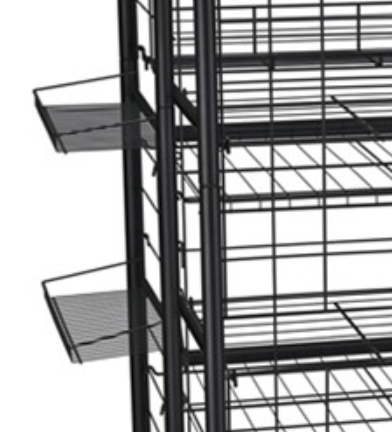 Mobile snack display rack with 8 shelves