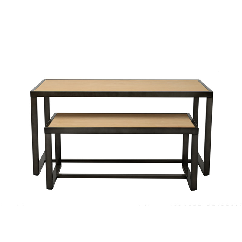 Wooden And Metal Clothing Nesting Table Display Manufacturers, Wooden And Metal Clothing Nesting Table Display Factory, Supply Wooden And Metal Clothing Nesting Table Display Retail Solution