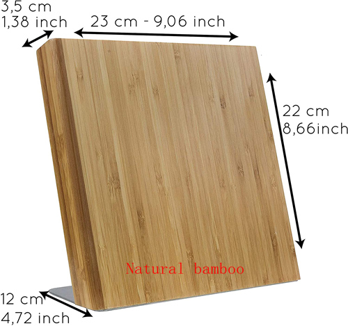 Bamboo magnetic cutter block with stainless base