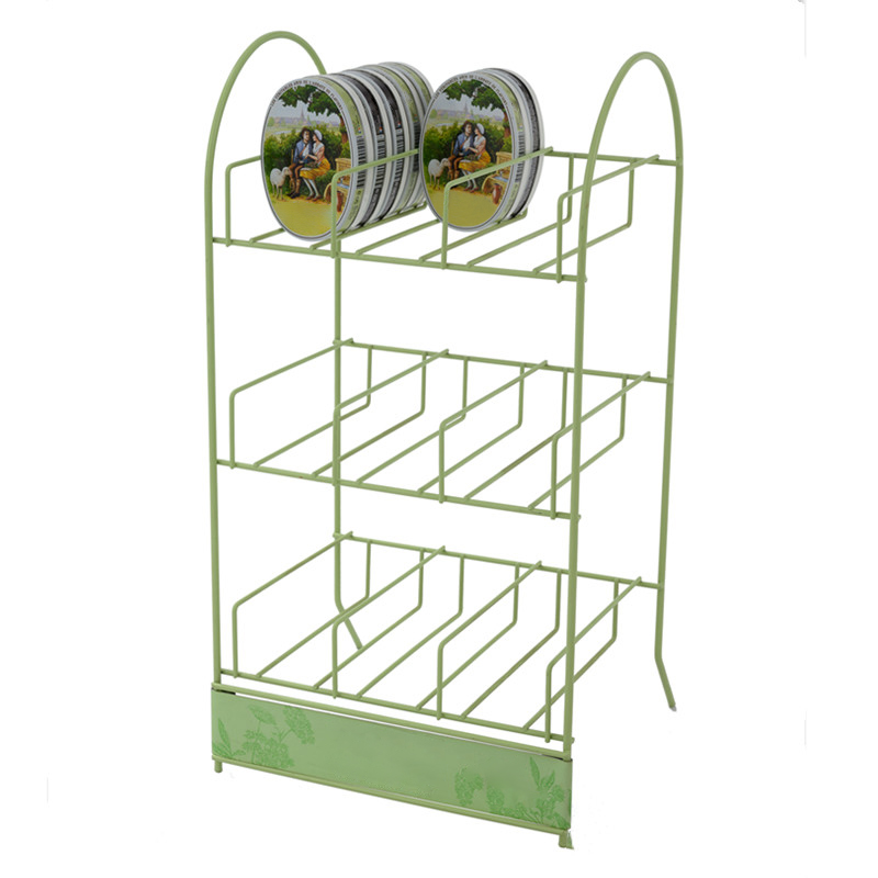 3 Tiers Green Wire Candy Display Stand With Clear Rubber Feet