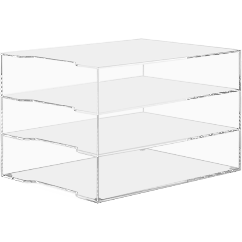 Прозрачная акриловая вертикальная стойка для хранения книг формата А4, от 3 до 6 секций