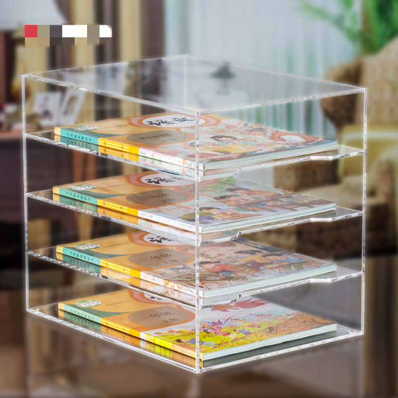 Китай Прозрачная акриловая вертикальная стойка для хранения книг формата А4, от 3 до 6 секций, производитель