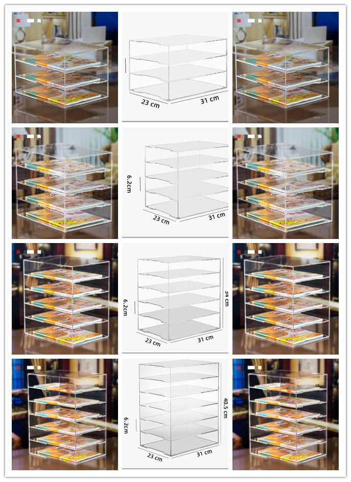 Clear acrylic File box rack storage