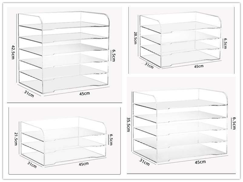 Clear acrylic top open File box storage