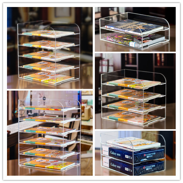 A4 clear acrylic vertical desktop rack