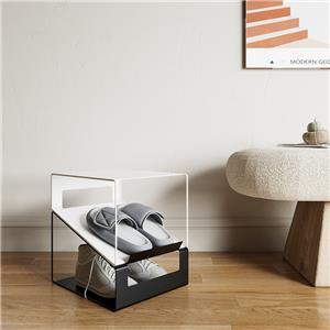 Stapelbares Schuhregal aus Metall mit einfachem Design und mehreren Ebenen