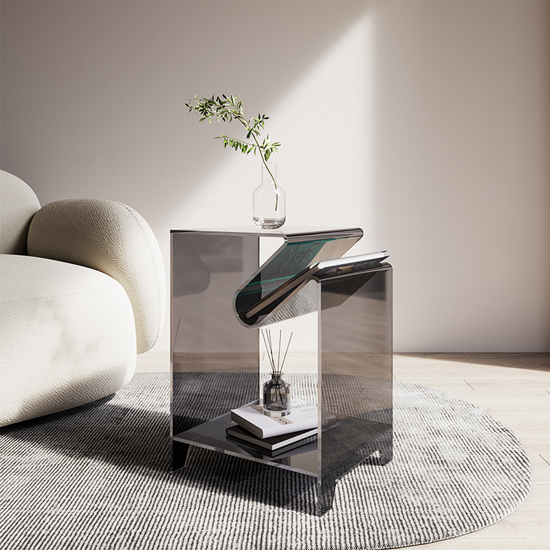 Simple acrylic maganize lightstand side table