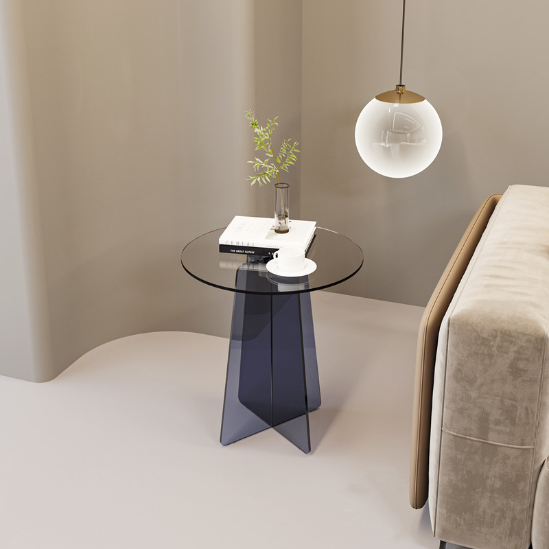 round acrylic side table