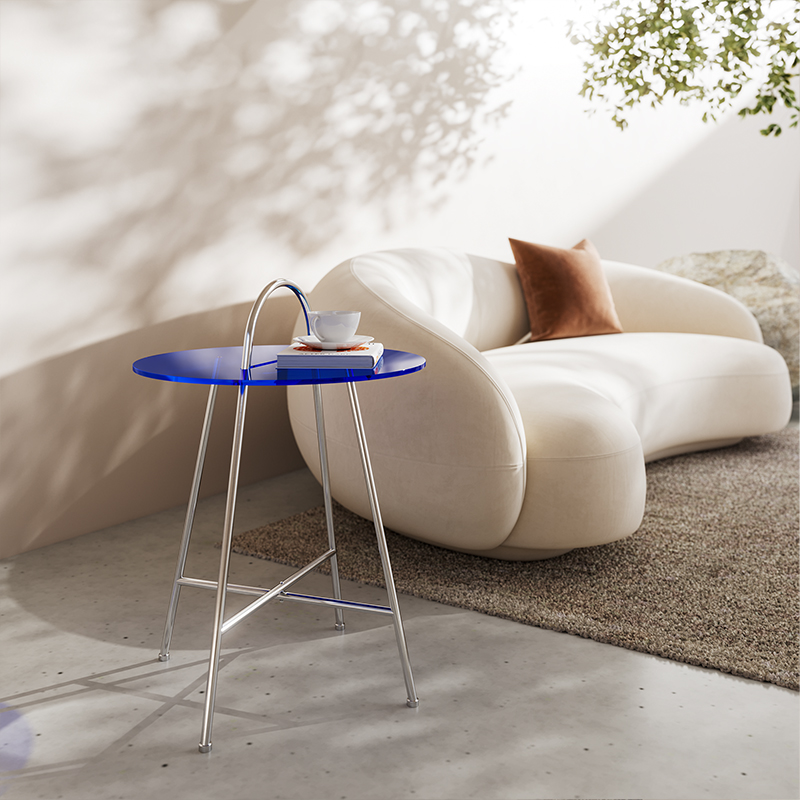 Round acrylic top with metal leg nightstand side table Manufacturers, Round acrylic top with metal leg nightstand side table Factory, Supply Round acrylic top with metal leg nightstand side table Retail Solution