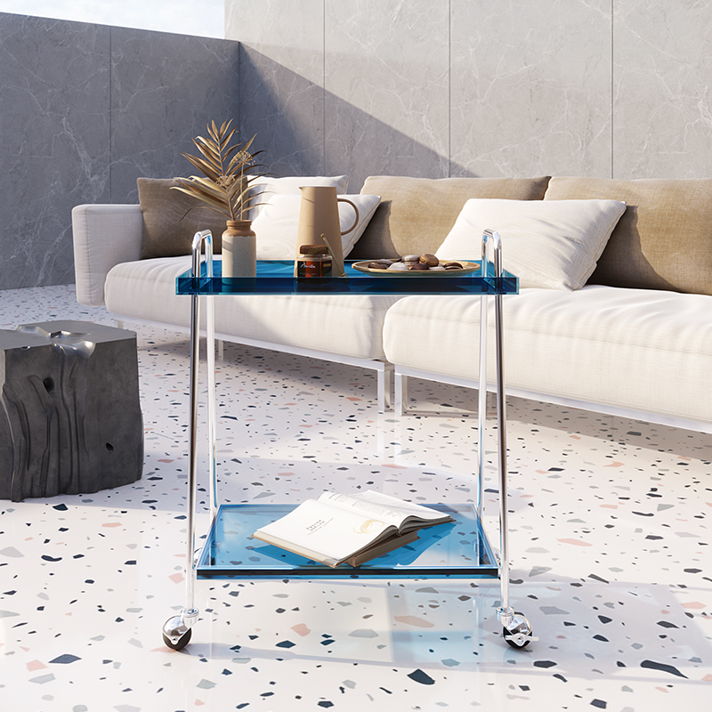 Movable acrylic side table