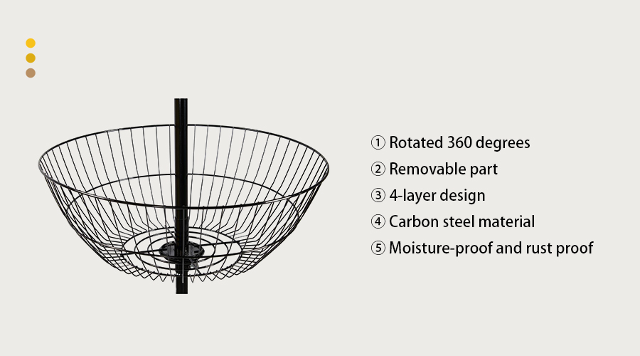 Smart Multi-Level 4 Tier Basket Iron Wire Rack