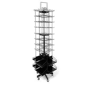 Dynamischer 5-Rad-Displayständer mit 360°-Drehung und mehrstufigem Design