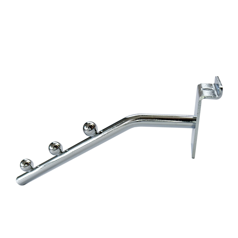 High-Gloss Chrome Slatwall Waterfall Hanger Hook