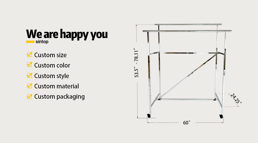 Adjustable hangrail rack