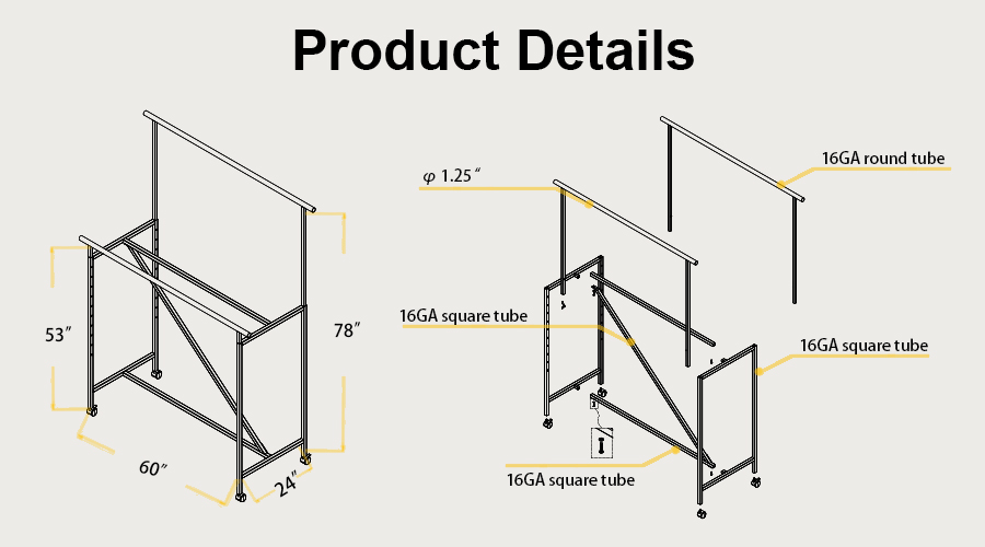 Double rail clothing rack