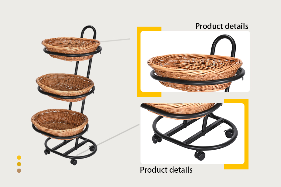 3-tier wicker basket