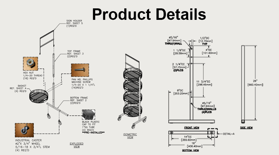 adjustable angle fruit basket