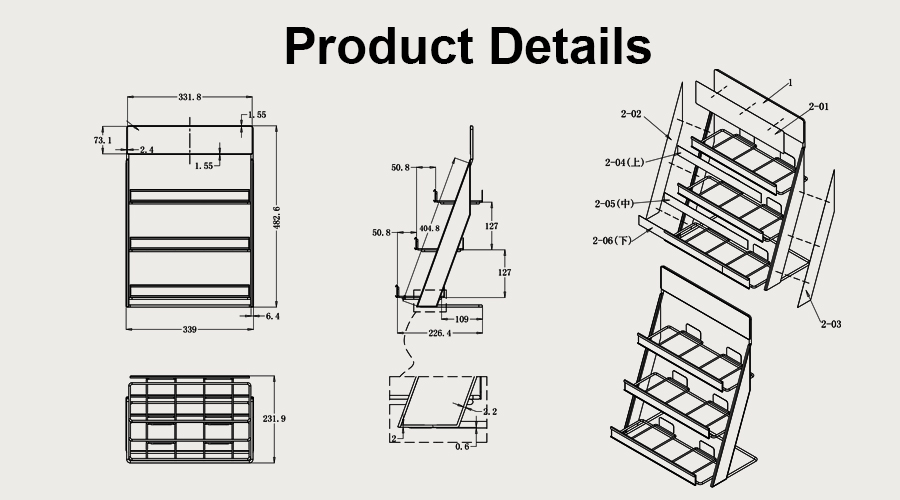 3-Tier Display Rack