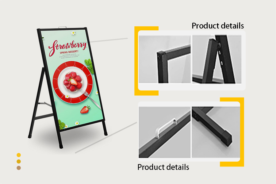 Folding A-Frame Metal Sign Stand