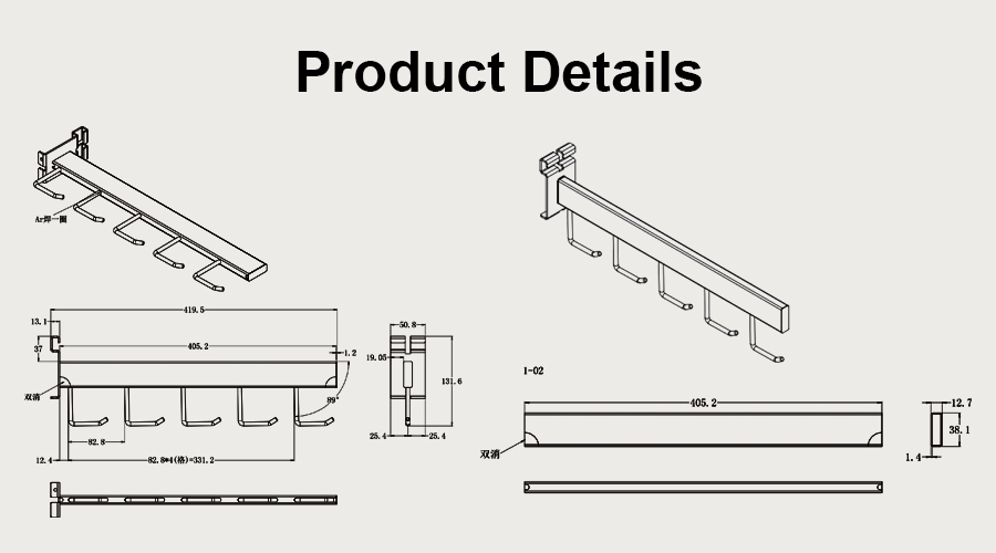 Grid Wall Display Hooks