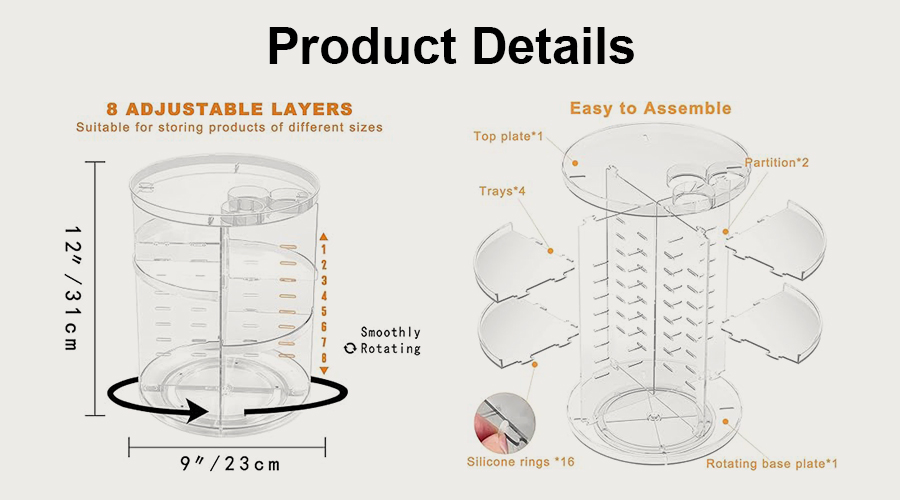 Adjustable Cosmetic Storage Rack