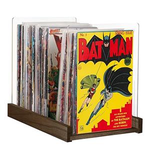 Comic-Ausstellungsbehälter aus dunklem Walnussholz