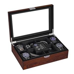 Luxury Men's Jewelry Box with Glass Top