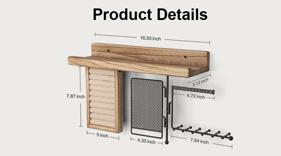 Wooden Jewelry Display Rack