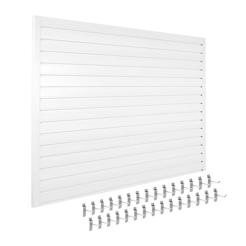 White Wall-Mounted PVC Slatwall Panels