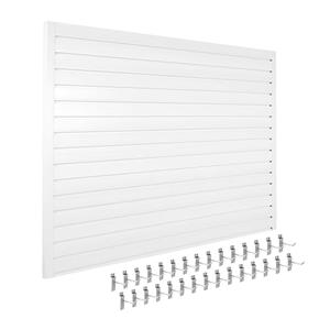 Tấm ốp tường PVC Slatwall màu trắng