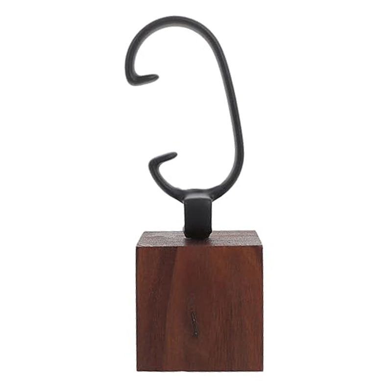 Elegant Walnut Wood C-Shaped Watch Display Stand