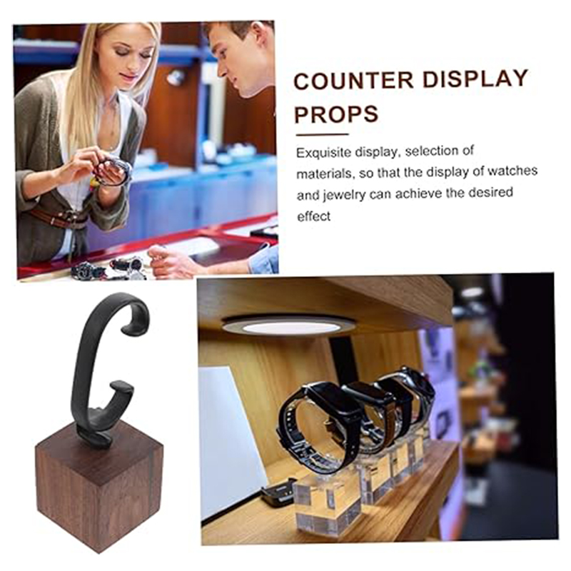 Elegant Walnut Wood C-Shaped Watch Display Stand Manufacturers, Elegant Walnut Wood C-Shaped Watch Display Stand Factory, Supply Elegant Walnut Wood C-Shaped Watch Display Stand Retail Solution