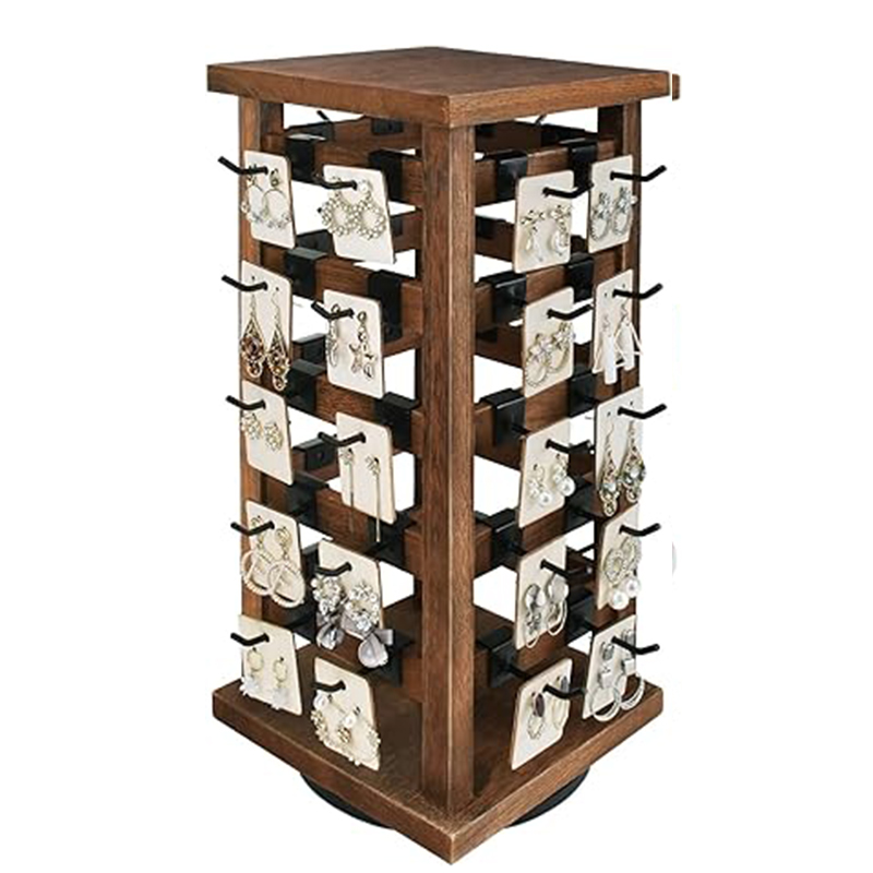 Counter Rotating Wooden Jewelry Display Rack Manufacturers, Counter Rotating Wooden Jewelry Display Rack Factory, Supply Counter Rotating Wooden Jewelry Display Rack Retail Solution