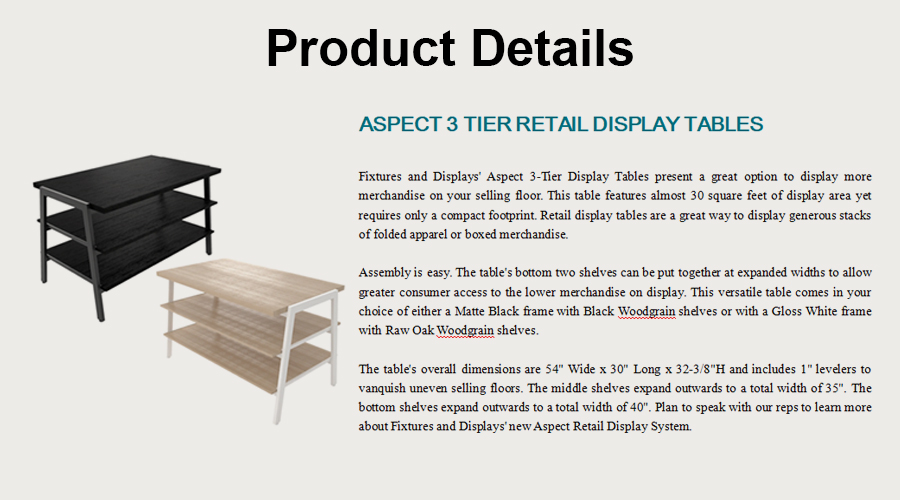 3 Tier Retail Display Table Manufacturers, 3 Tier Retail Display Table Factory, Supply 3 Tier Retail Display Table Retail Solution